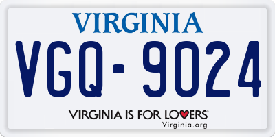 VA license plate VGQ9024