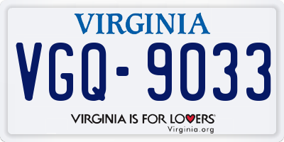 VA license plate VGQ9033
