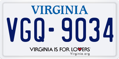 VA license plate VGQ9034