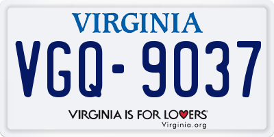VA license plate VGQ9037