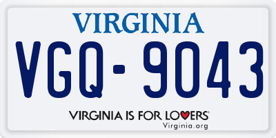 VA license plate VGQ9043