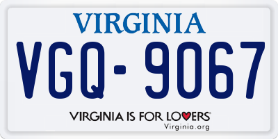 VA license plate VGQ9067
