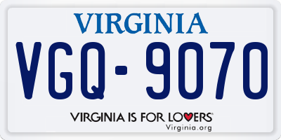 VA license plate VGQ9070