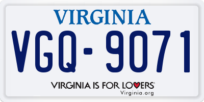 VA license plate VGQ9071