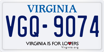 VA license plate VGQ9074