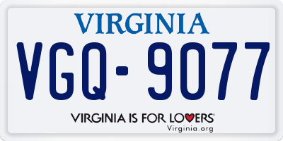VA license plate VGQ9077