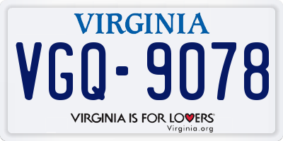 VA license plate VGQ9078