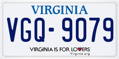 VA license plate VGQ9079