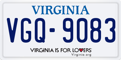 VA license plate VGQ9083