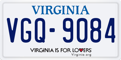 VA license plate VGQ9084
