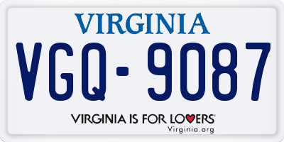 VA license plate VGQ9087