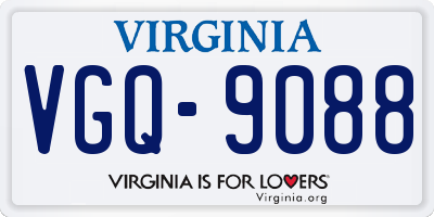 VA license plate VGQ9088