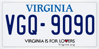 VA license plate VGQ9090