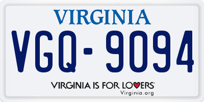 VA license plate VGQ9094