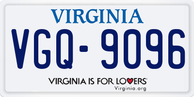 VA license plate VGQ9096