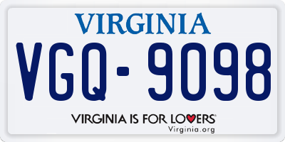 VA license plate VGQ9098
