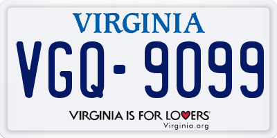 VA license plate VGQ9099