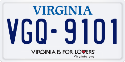 VA license plate VGQ9101