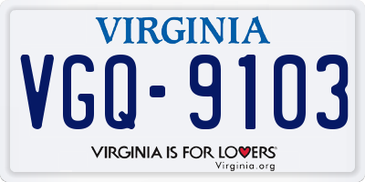 VA license plate VGQ9103