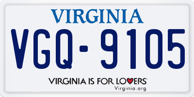 VA license plate VGQ9105