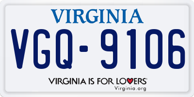 VA license plate VGQ9106