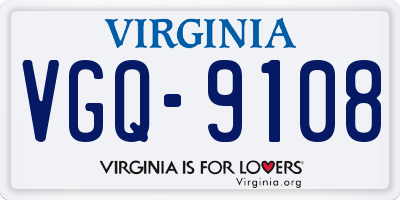 VA license plate VGQ9108