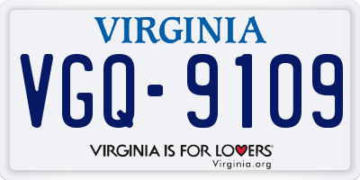 VA license plate VGQ9109