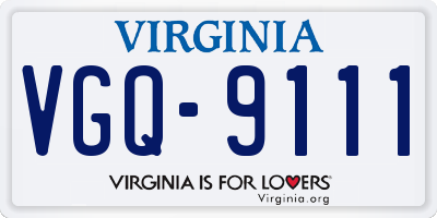 VA license plate VGQ9111