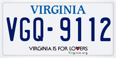 VA license plate VGQ9112