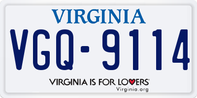 VA license plate VGQ9114
