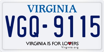 VA license plate VGQ9115