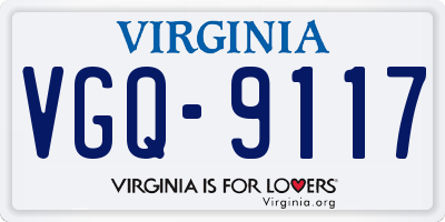 VA license plate VGQ9117