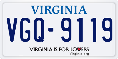 VA license plate VGQ9119