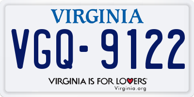 VA license plate VGQ9122