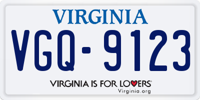 VA license plate VGQ9123