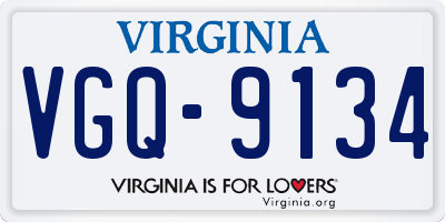 VA license plate VGQ9134