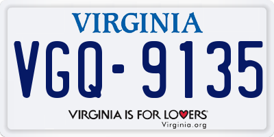 VA license plate VGQ9135