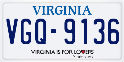 VA license plate VGQ9136