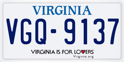 VA license plate VGQ9137