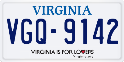 VA license plate VGQ9142