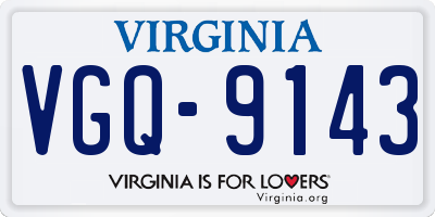 VA license plate VGQ9143