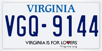 VA license plate VGQ9144