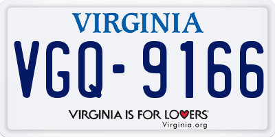 VA license plate VGQ9166