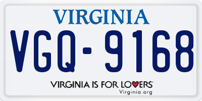 VA license plate VGQ9168
