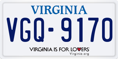 VA license plate VGQ9170