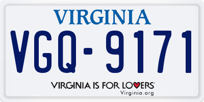 VA license plate VGQ9171