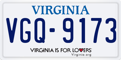 VA license plate VGQ9173