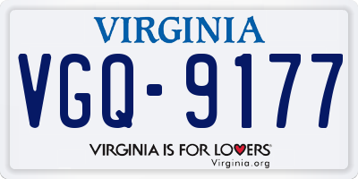 VA license plate VGQ9177