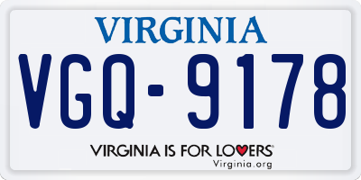 VA license plate VGQ9178
