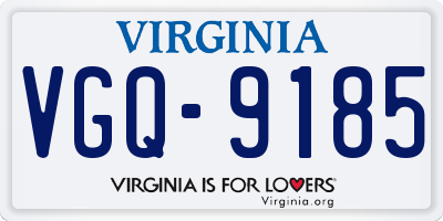 VA license plate VGQ9185